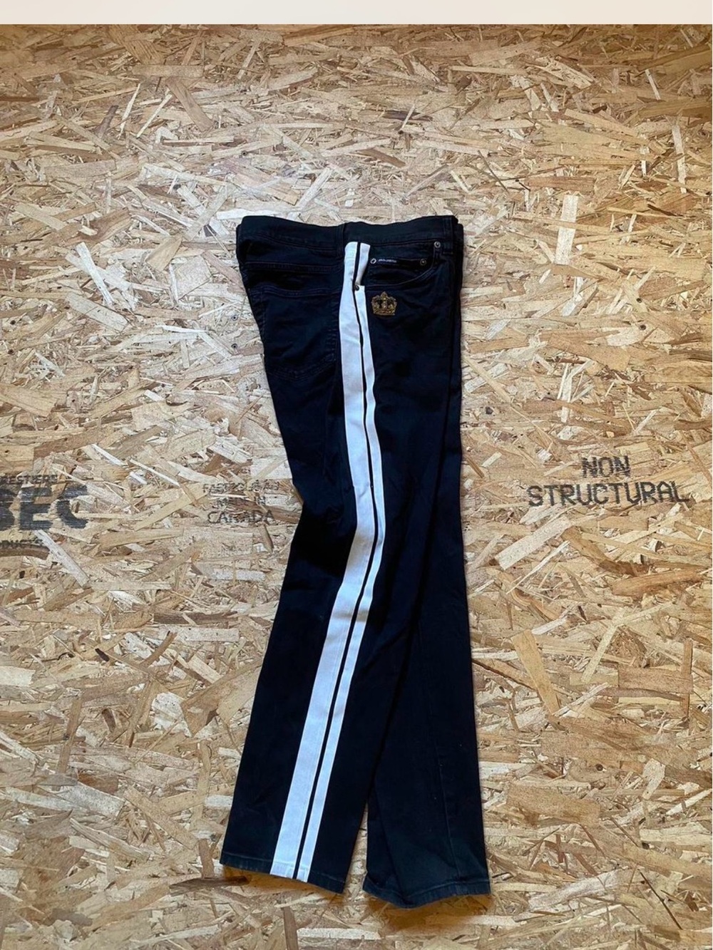 Dolce & Gabbana Black Skinny Jeans with White Side Stripes